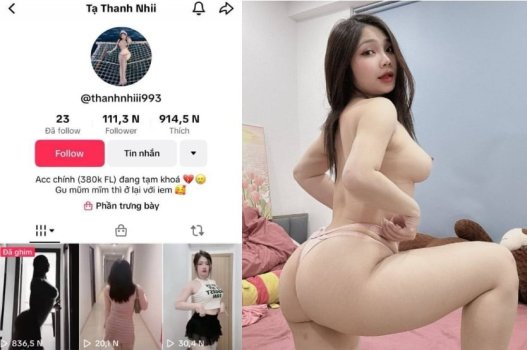 Sex Tạ Thanh Nhi Tiktok da trắng mông to, cực mê tư thế doggy